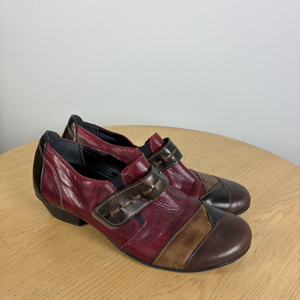 Remonte Patchwork Leather Loafers Women's EU 39 US 8.5 Boho Retro Comfort